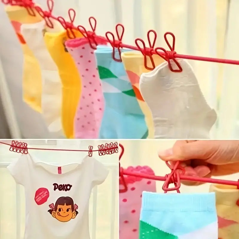 Portable, Foldable, and Durable Clothesline for Home or Travel Use