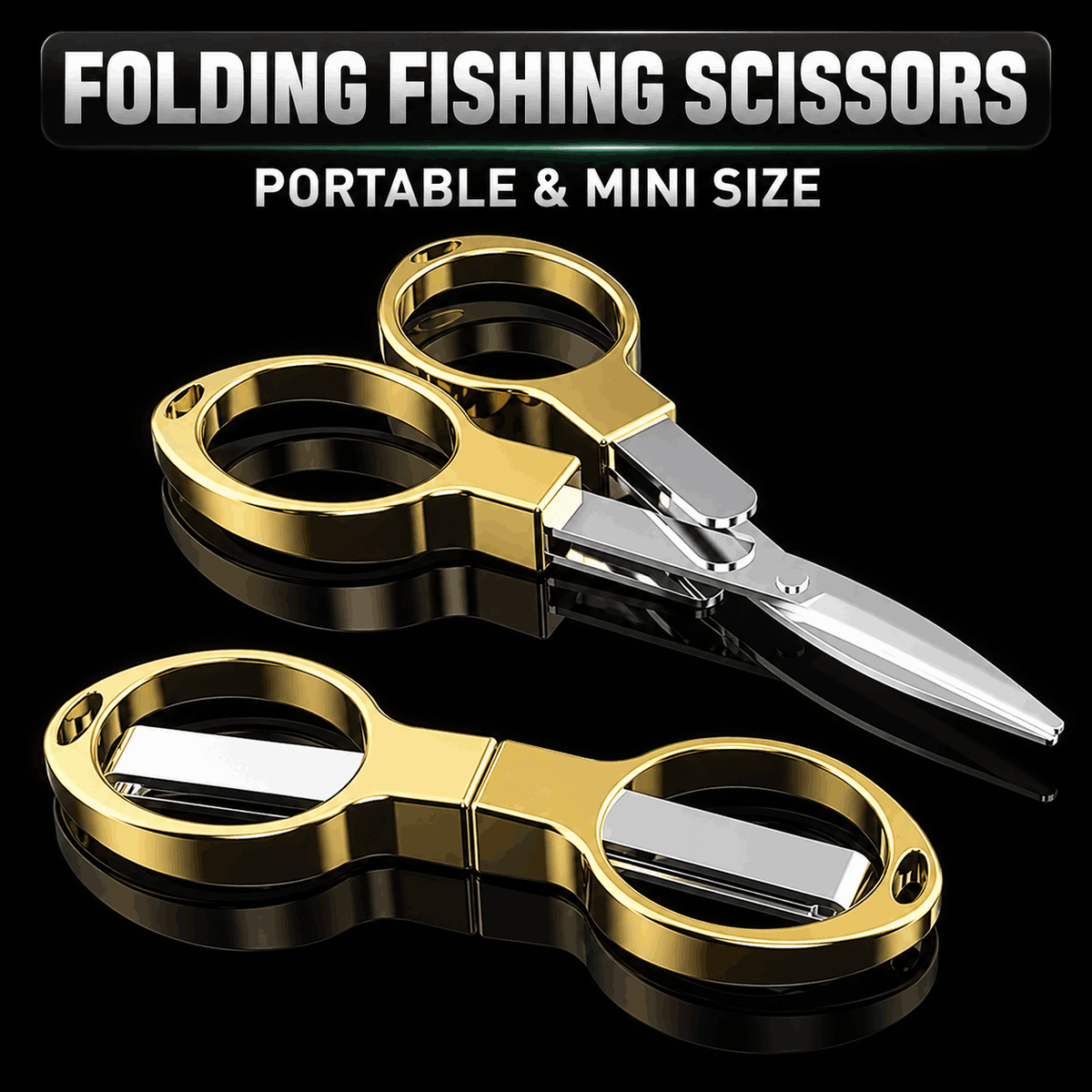 Mini Folding Scissors – Zinc Alloy 8-Shape Stretch Design, Multi-Purpose for Paper, Outdoor, Travel & Fishing