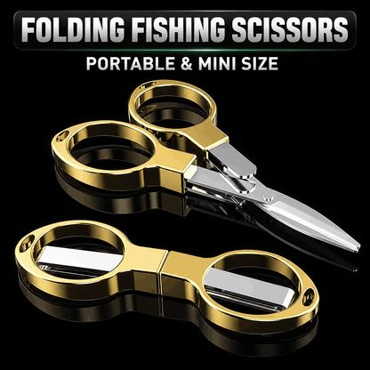 Mini Folding Scissors – Zinc Alloy 8-Shape Stretch Design, Multi-Purpose for Paper, Outdoor, Travel & Fishing