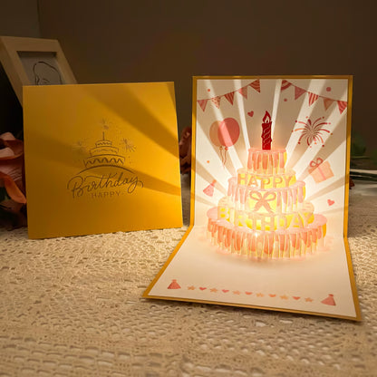 3D Pop-Up Birthday Card with Colorful Music & LED Lights