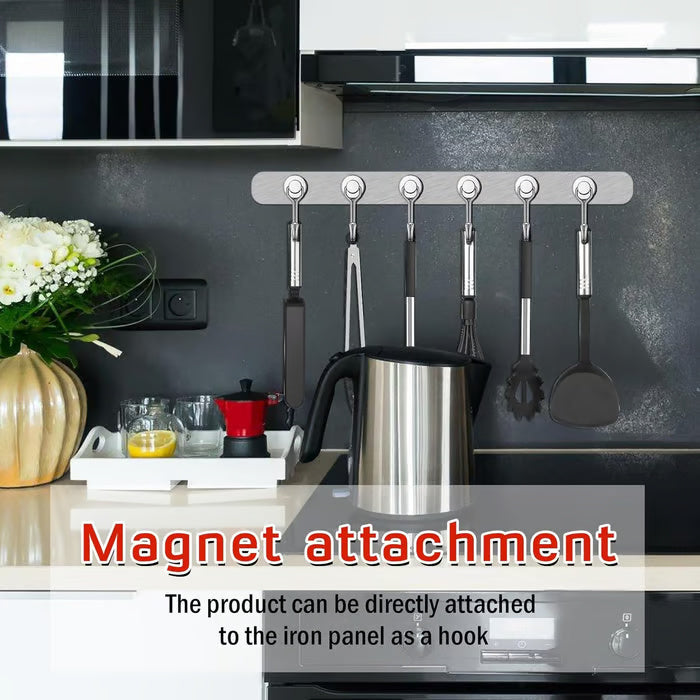🧲Upgraded Magnetic Hook – 15kg Capacity, 360° Swivel, No-Drill
