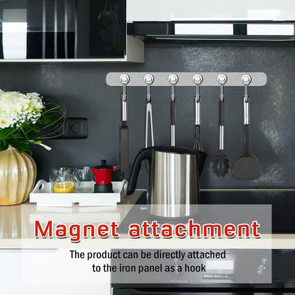 🧲Upgraded Magnetic Hook – 15kg Capacity, 360° Swivel, No-Drill