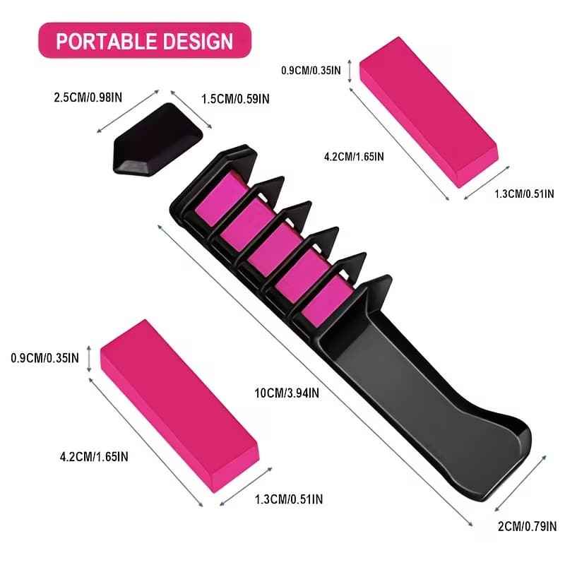 🎨 10 Colors Temporary Hair Color Comb – Easy Wash & Long Lasting