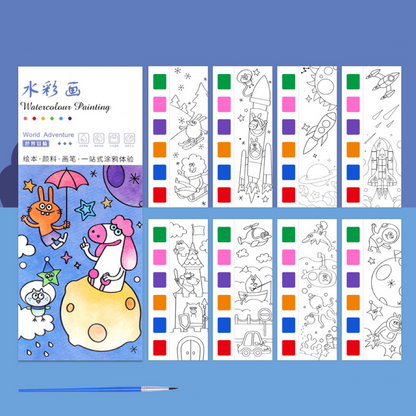 Watercolor Coloring Bookmarks for Kids, Drawing and Coloring