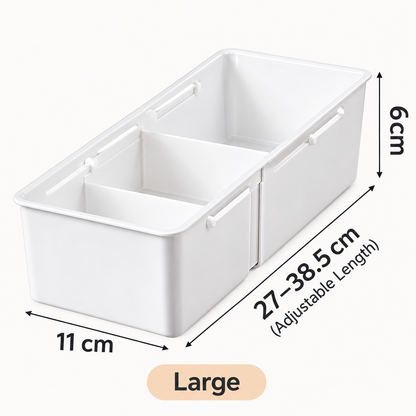 Expandable Rectangular Drawer Organizer – Adjustable Storage Box with Dividers