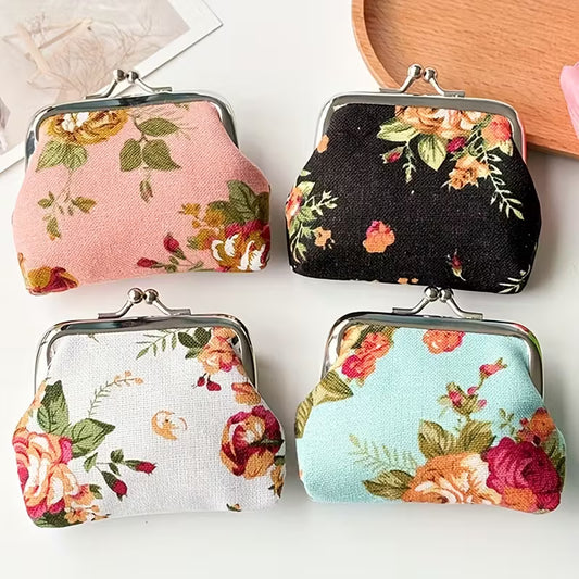Printed Canvas Coin Purse, Ideal for Storing Coins and Keys