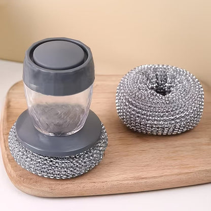 🔥 2-in-1 Dish Brush｜Built-in Soap Dispenser & Powerful Cleaning