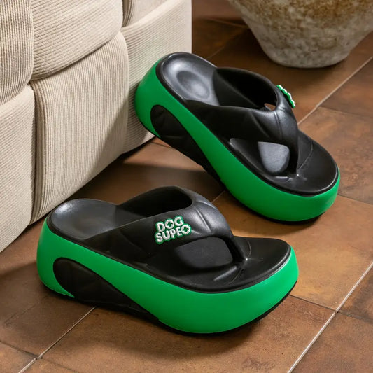 Women's Stylish Summer Platform Flip-Flops - Comfortable EVA Material