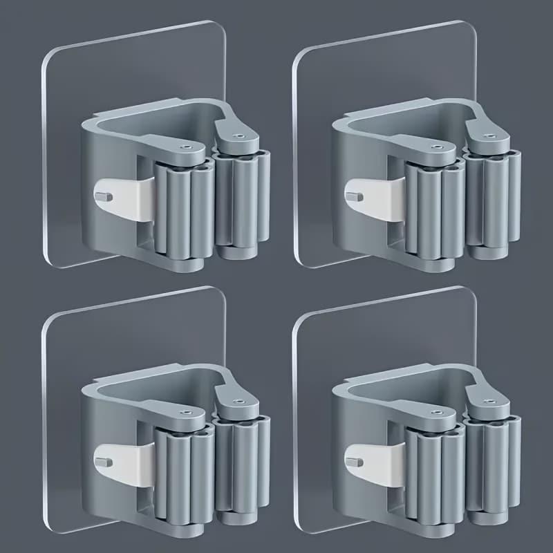 🧹 Strong Adhesive No-Drill Mop Holder Keep Your Home Clean, Organized & Clutter-Free!