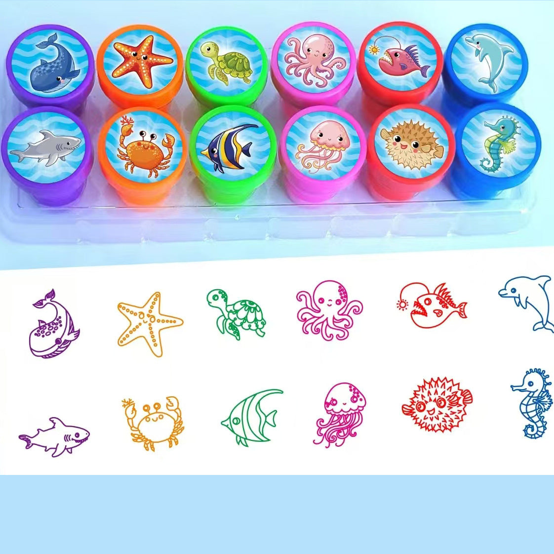 【12 Pcs】Children's Cartoon Stamps