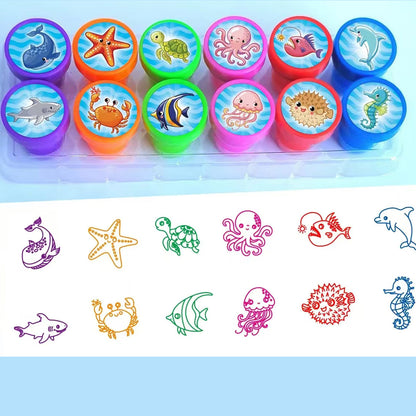 【12 Pcs】Children's Cartoon Stamps