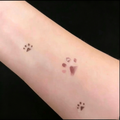🐱🐾 [5 PCS]Temperature-Color-Changing Cat Paw Tattoo – Body Heat Color Change | Waterproof & Sweat-Resistant | Cute & Fun
