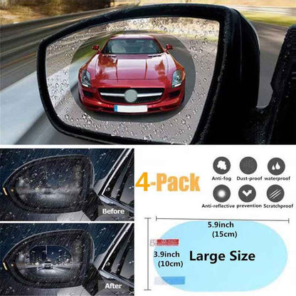 [4 PCS]Car Rear View Mirror Waterproof Film