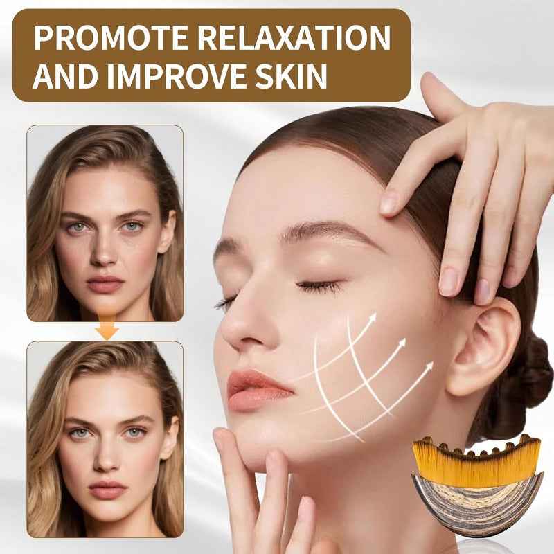 Facial Contour & Lymphatic Drainage Brush – 5-Minute Daily Face Lift, Reduce Puffiness & Double Chin