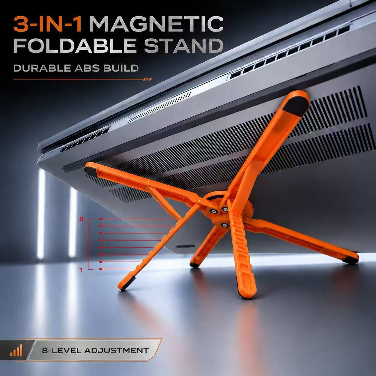Magnetic Aluminum Stand – Universal for Phone, Tablet & Laptop, Also Doubles as Selfie Stick