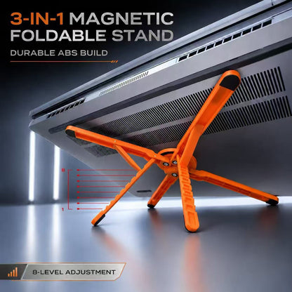 Magnetic Aluminum Stand – Universal for Phone, Tablet & Laptop, Also Doubles as Selfie Stick