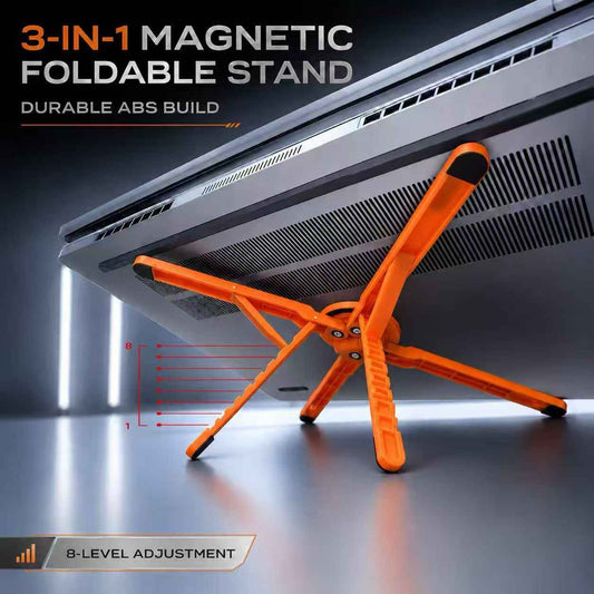 Magnetic Aluminum Stand – Universal for Phone, Tablet & Laptop, Also Doubles as Selfie Stick