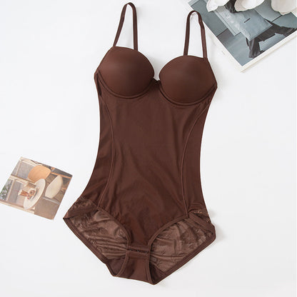 Women's Shapewear Bodysuit with Built-In Bra – Wireless Tummy Control & Bust Lift | Seamless Lace | Body Shaping