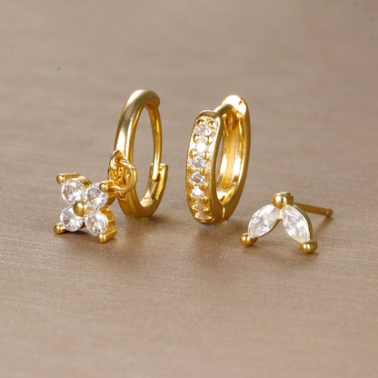 Rhinestone Earring Set – Hoops & Studs, Sparkling