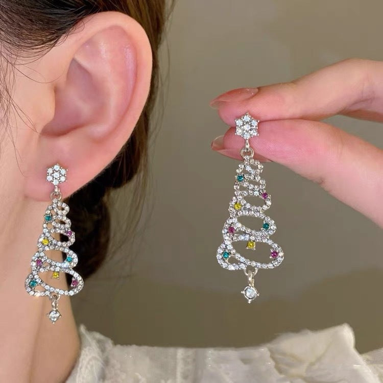 Shiny Christmas Tree Earrings