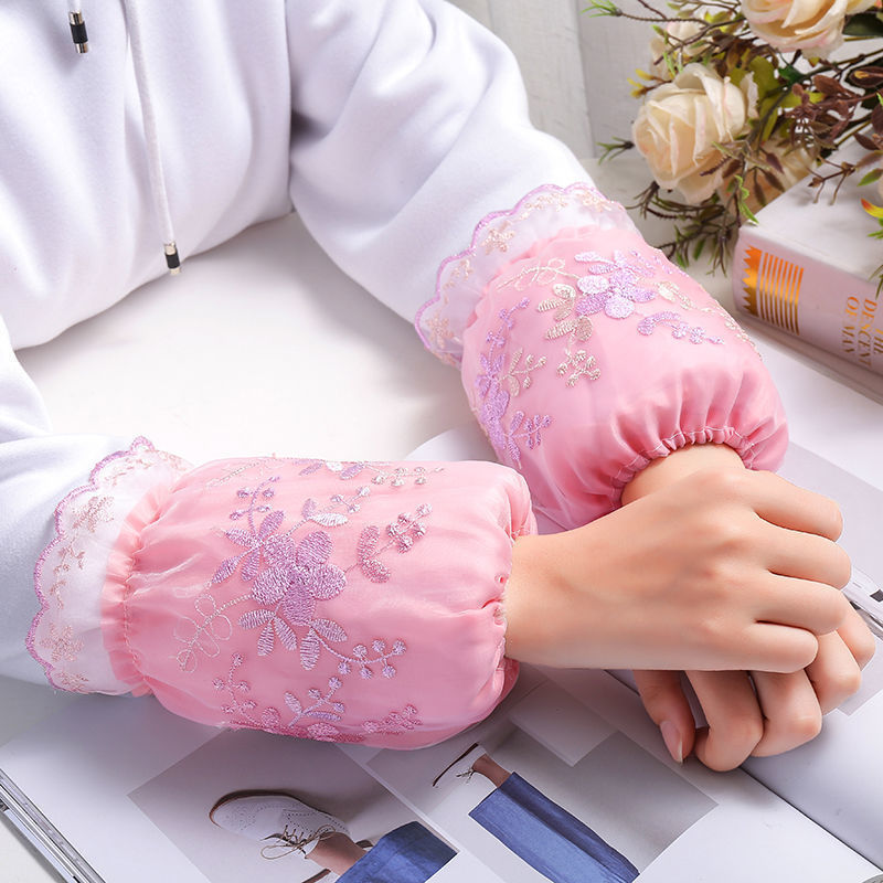 1 Pair Women's Elegant Floral Lace Sleeve Cuffs