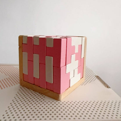 3D Wooden Rubik's Cube Puzzle Toy