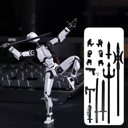 DIY Buildable Articulated Action Figure Toy with Movable Joints