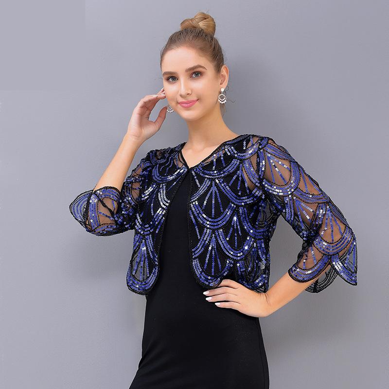 Elegant sequined and beaded shawl for women🌸