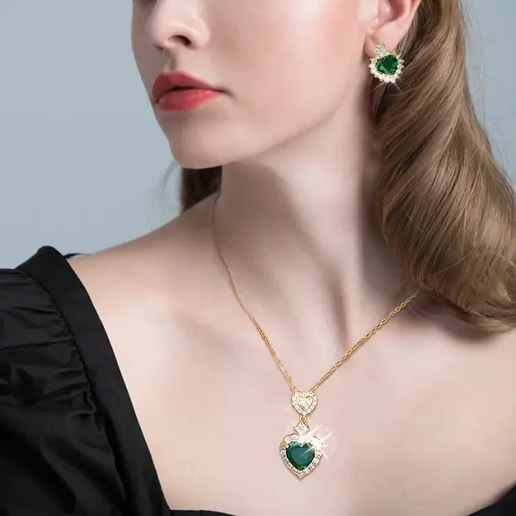 Love necklace earrings set