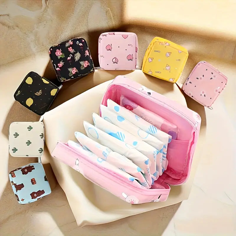 Creative Minimalist Sanitary Pad Storage Bag, also suitable for cosmetics, keychains, and data cables