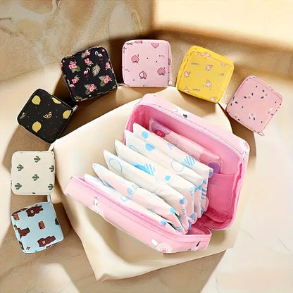 Creative Minimalist Sanitary Pad Storage Bag, also suitable for cosmetics, keychains, and data cables
