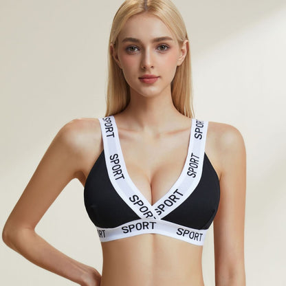 Women's Letter-Print Casual Sports Bra