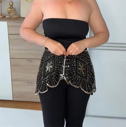 Vintage Lace Beaded Shawl