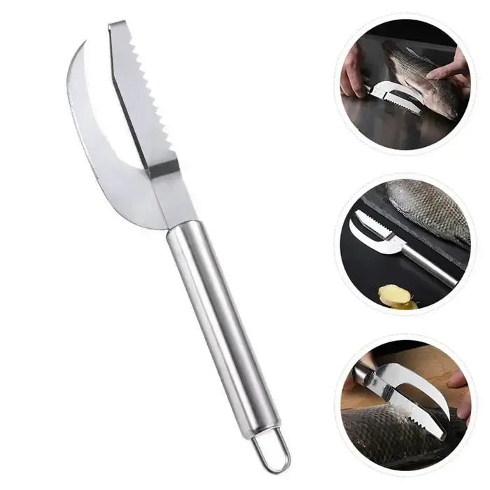 Kitchen 3 In 1 Stainless Steel Scale Planer Fish Scraper Kitchen Gadgets