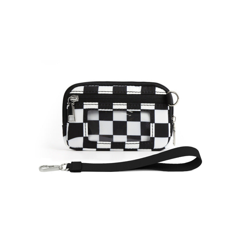 PVC Card Holder Wristlet Wallet Mini ID Purse Zipper Coin Pouch for Women Men