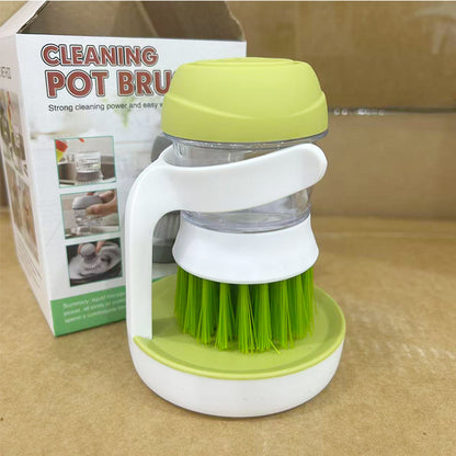 Soap Ease Soap Dispenser Brush – Press, Soap Comes Out Through Bristles, Refillable & No-Mess