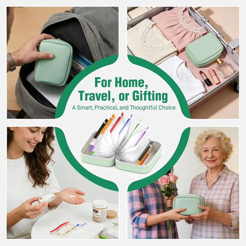 💊A8 Waterproof Pill Pouch – 7-14 Day Supply, Waterproof & Crush-Resistant, Travel Medicine Organizer 💧