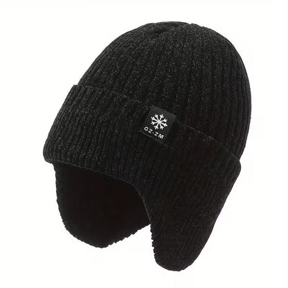Unisex Winter Warm Knit Hat with Fleece Lining and Ear Protection