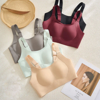 🐰Bunny Ear Cup Thin Bra – Minimizes Full Bust, Wireless & Seamless with Side Support