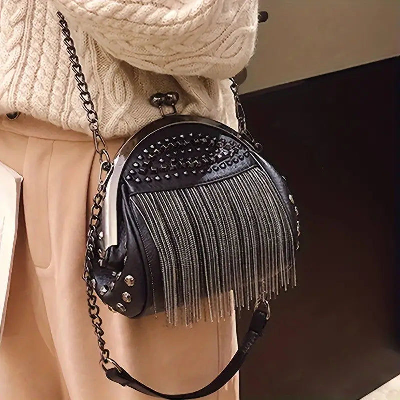 Women's Fringe Chain Retro Shell Bag