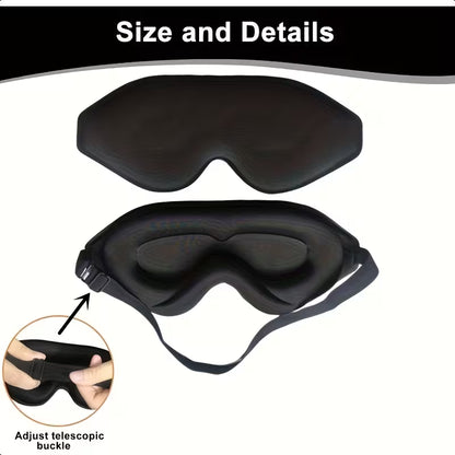 3D Contoured Sleep Mask - 100% Blackout Noise Reducing