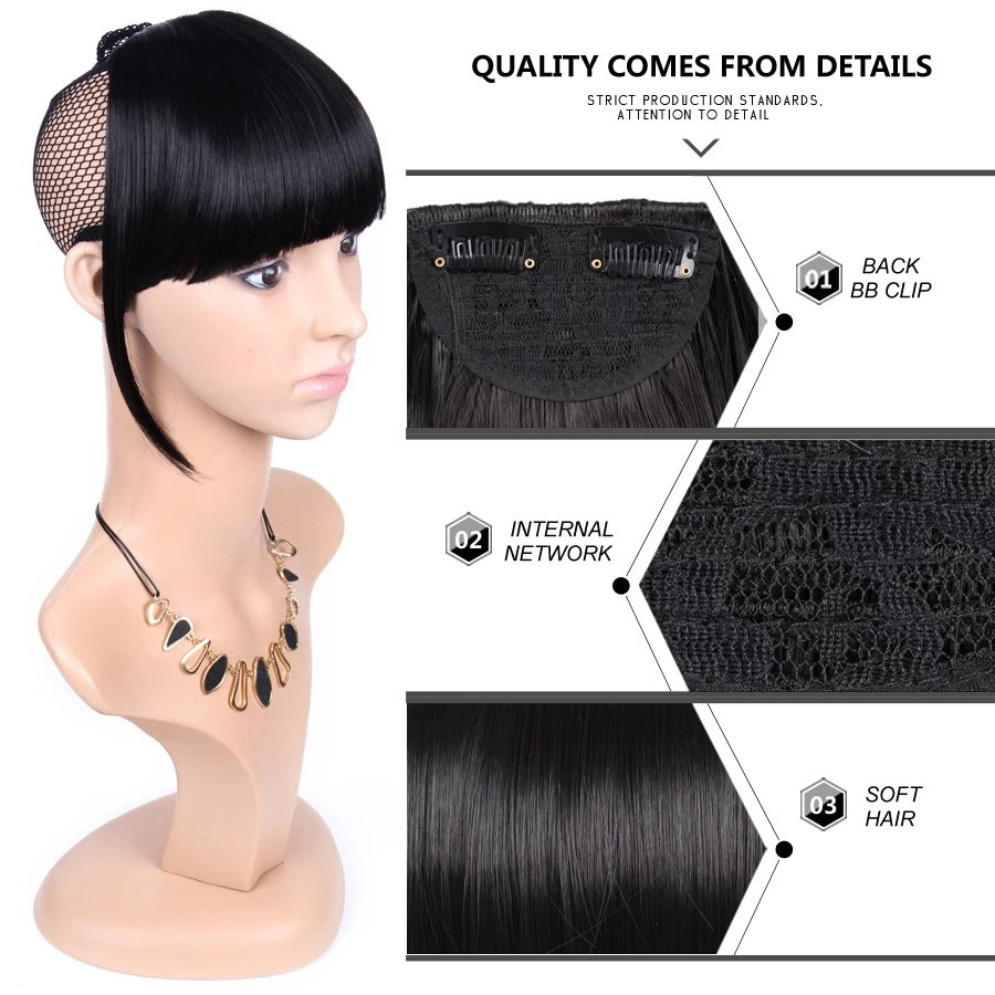 Seamless 3D Clip-In Bangs Hair Extensions