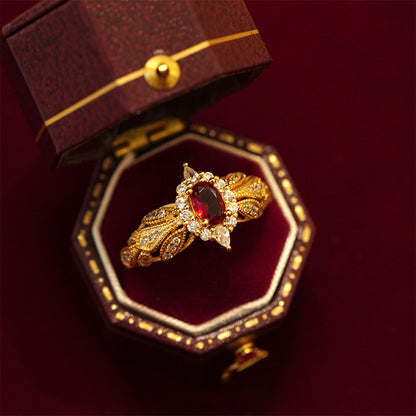 High-end Sparkling Ruby Open Ring That Brightens The Complexion