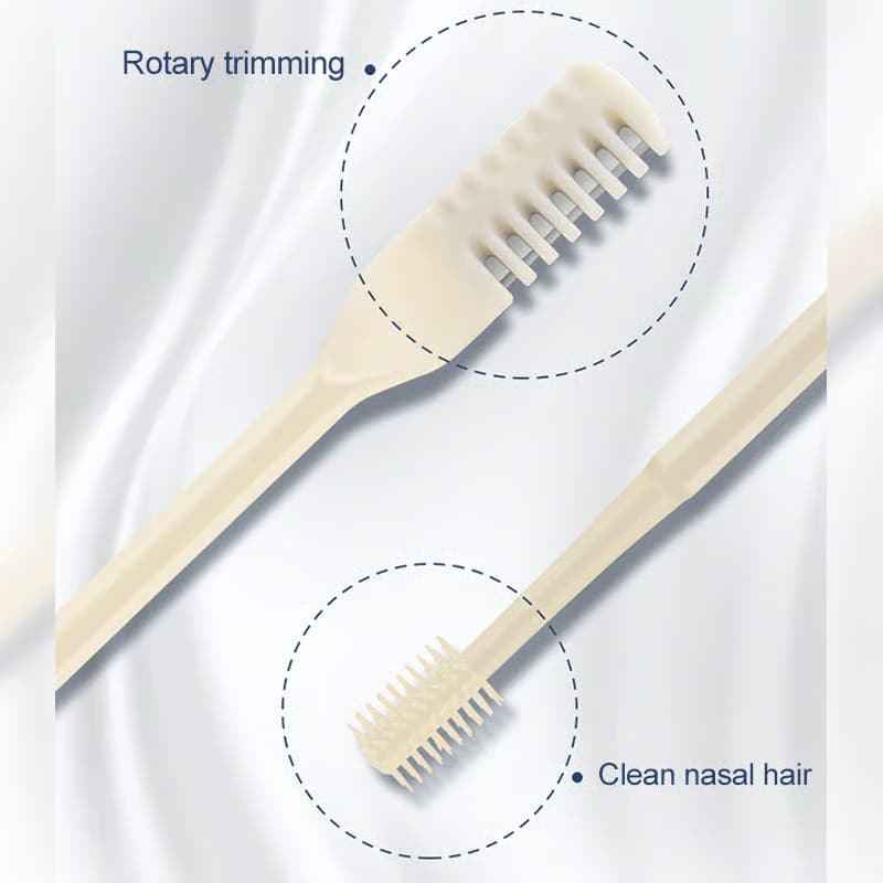 2-in-1 Nose Hair Trimmer & Ear Pick – Double-Sided Design: Nasal Hair Scissors + Ear Spoon