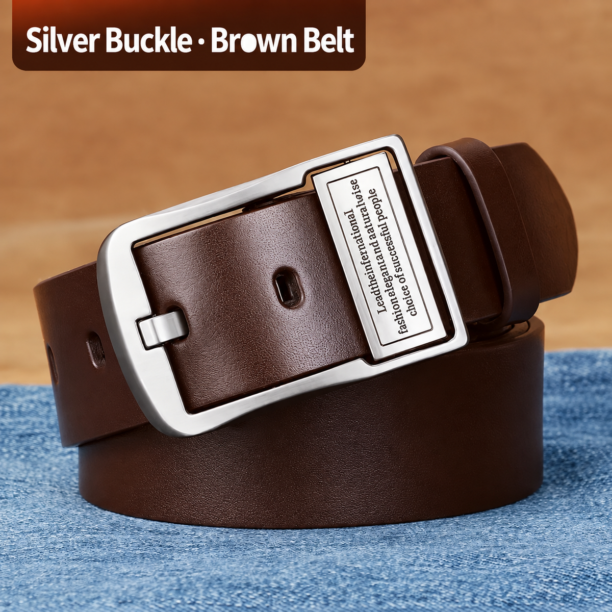 Men’s Vintage Alloy Buckle Belt – Retro Fashion Style