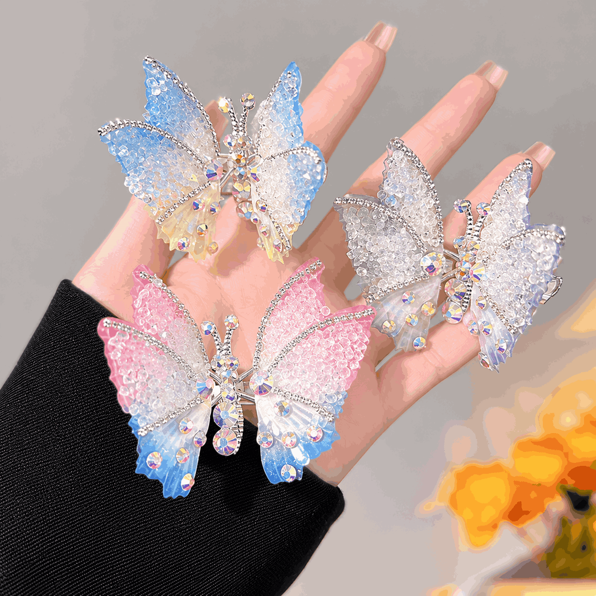 Moving Butterfly Hair Clip – Fluttering Wings, Sparkling for Girls