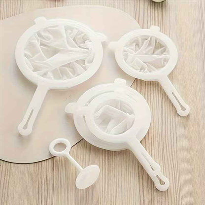 🥣Ultra-Fine Mesh Strainer – with Handle, Fine Filter for Soy Milk, Juice & Blender, Pulp-Free