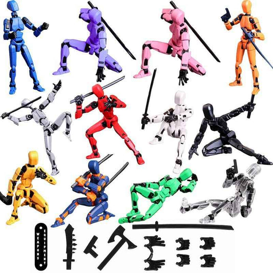 DIY Buildable Articulated Action Figure Toy with Movable Joints
