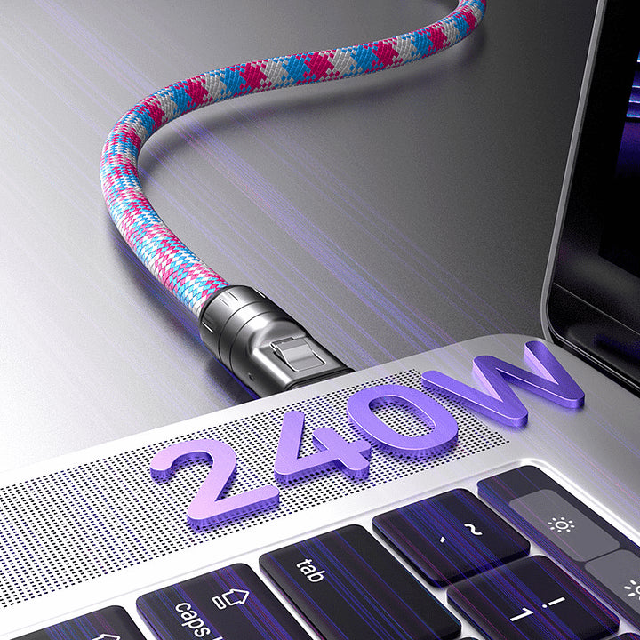 Type-C to Type-C 240W Charging Cable with Wearable Bracelet Design