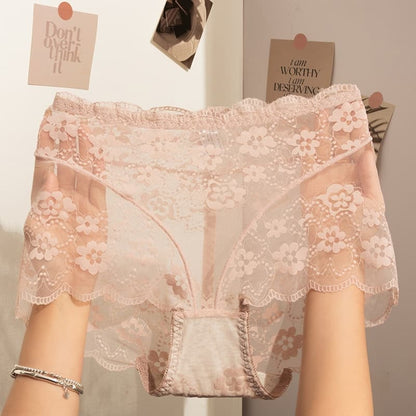 High Waist Lace Underwear｜Soft Fabric & Figure Slimming Fit